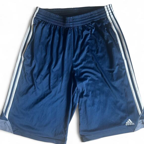 Adidas blue and white large Basketball Shorts EUC - Picture 1 of 3